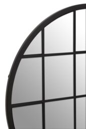Orsina Descartes Round Metal Wall Mirror in Black - thumbnail 5