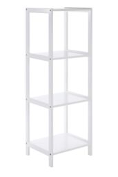 Orsina Contemporary Design 4 Tier Rustic Bathroom Shelf, Versatile Unit For Living Room, Durable Standing Unit in White