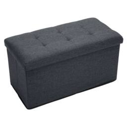 KORVIXA Dark Grey 76*38*38cm Extra Large Ottoman Storage Seat Stool - Size: 100 cm - thumbnail 1