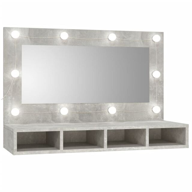 Berkfield Home Mirror Cabinet with LED Concrete Grey 90x31.5x62 cm - image 1