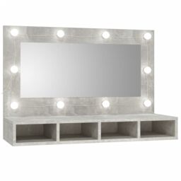 Berkfield Home Mirror Cabinet with LED Concrete Grey 90x31.5x62 cm