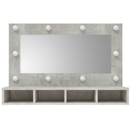 Berkfield Home Mirror Cabinet with LED Concrete Grey 90x31.5x62 cm - thumbnail 4