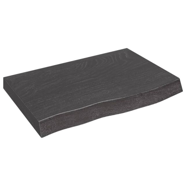 Berkfield Home Wall Shelf Dark Grey 60x40x(2-6) cm Treated Solid Wood Oak in Brown - image 1