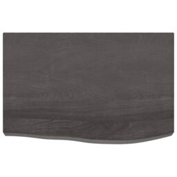 Berkfield Home Wall Shelf Dark Grey 60x40x(2-6) cm Treated Solid Wood Oak in Brown - thumbnail 2