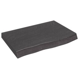 Berkfield Home Wall Shelf Dark Grey 60x40x(2-6) cm Treated Solid Wood Oak in Brown - thumbnail 1