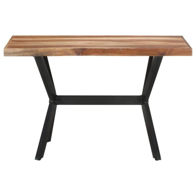 Berkfield Home Dining Table 120x60x75 cm Solid Wood with Honey Finish in Brown - Size: 120 x 60 x 75 cm - image 1