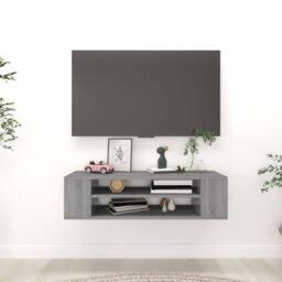 Berkfield Home Hanging TV Cabinet Grey Sonoma 100x30x26.5 cm Engineered Wood - thumbnail 2