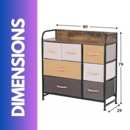 FURNOS 7 Fabric Drawer Bedroom Dresser With Large Drawers in Yellow - thumbnail 5