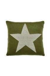 Helena Springfield 'Star' Knit Cushion in Green - Size: 45 cm x 45 cm