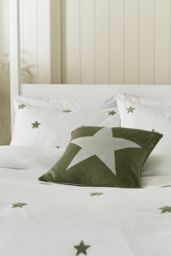 Helena Springfield 'Star' Knit Cushion in Green - Size: 45 cm x 45 cm - thumbnail 2
