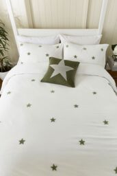 Helena Springfield 'Star' Knit Cushion in Green - Size: 45 cm x 45 cm - thumbnail 3