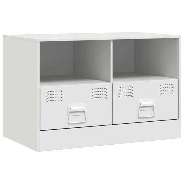 Berkfield Home TV Cabinet White 67x39x44 cm Steel - Size: 67 x 39 x 44 cm - image 1
