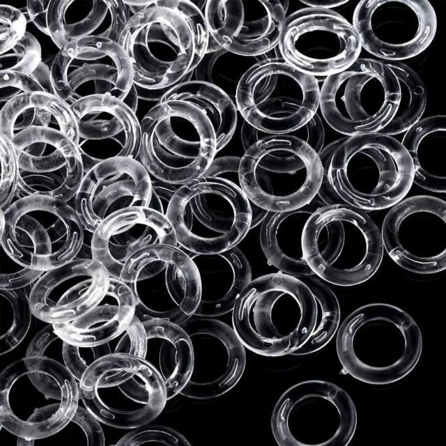 SPETLEK 13mm Clear Plastic Roman Blind Curtain Rings 10PCS - image 1
