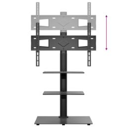 Berkfield Home Corner TV Stand 3-Tiers for 32-65 Inch Black - thumbnail 8