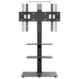 Berkfield Home Corner TV Stand 3-Tiers for 32-65 Inch Black - thumbnail 7