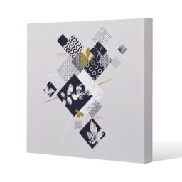 Benjamin Tate Design Geometric Squares & Leaves (Canvas Print) / 127 x 127 x 4cm in Natural - Size: 127 x 127 x 4 cm - thumbnail 1