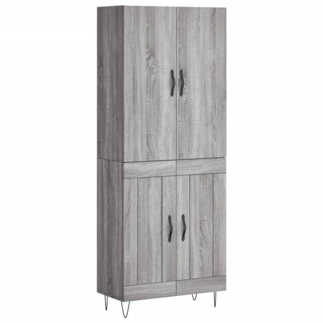 Berkfield Home Highboard Grey Sonoma 69.5x34x180 cm Engineered Wood - image 1