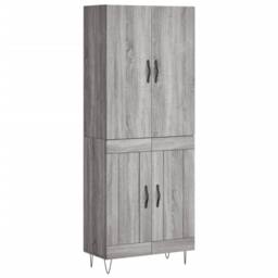 Berkfield Home Highboard Grey Sonoma 69.5x34x180 cm Engineered Wood - thumbnail 1