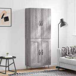 Berkfield Home Highboard Grey Sonoma 69.5x34x180 cm Engineered Wood - thumbnail 2