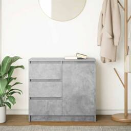 Berkfield Home Sideboard with Drawer Concrete Grey 71x35x65 cm Engineered Wood - Size: 71 x 35 x 65 cm - thumbnail 1