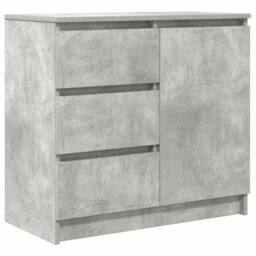 Berkfield Home Sideboard with Drawer Concrete Grey 71x35x65 cm Engineered Wood - Size: 71 x 35 x 65 cm - thumbnail 3