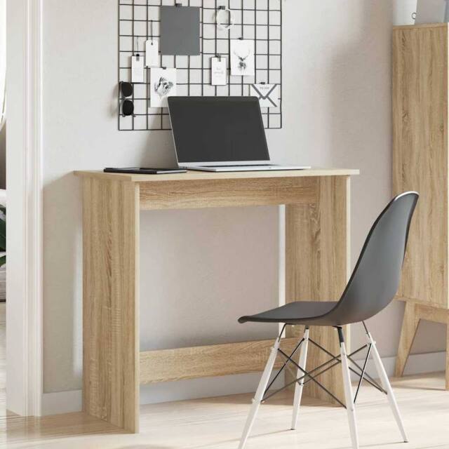 Berkfield Home Decorative Desk Sonoma Oak 80x40x75 cm Engineered Wood in Light Tan - Size: 80 x 40 x 75 cm - image 1