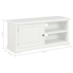 Berkfield Home TV Cabinet White 90x30x40 cm Wood - Size: 90 x 30 x 40 cm - thumbnail 9