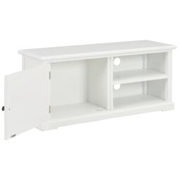 Berkfield Home TV Cabinet White 90x30x40 cm Wood - Size: 90 x 30 x 40 cm - thumbnail 2