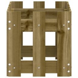 Berkfield Home Garden Planter with Fence Design 60x30x30 cm Impregnated Wood Pine in Brown - Size: 60 x 30 x 30 cm - thumbnail 6