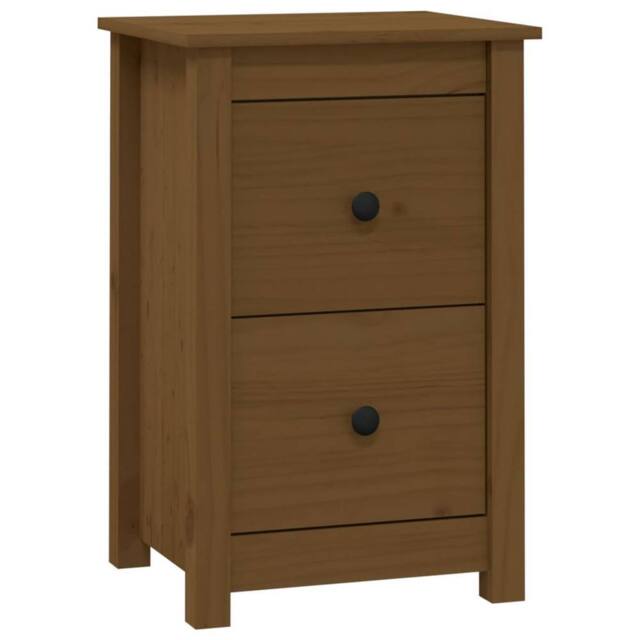 Berkfield Home Bedside Cabinet Honey Brown 40x35x61.5 cm Solid Wood Pine - image 1