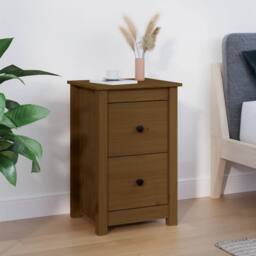 Berkfield Home Bedside Cabinet Honey Brown 40x35x61.5 cm Solid Wood Pine - thumbnail 2