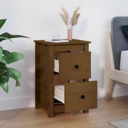 Berkfield Home Bedside Cabinet Honey Brown 40x35x61.5 cm Solid Wood Pine - thumbnail 6