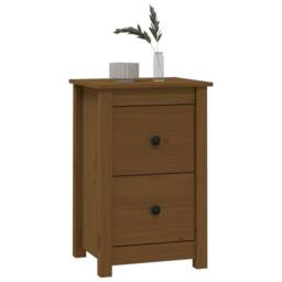 Berkfield Home Bedside Cabinet Honey Brown 40x35x61.5 cm Solid Wood Pine - thumbnail 7