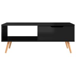 Berkfield Home Coffee Table High Gloss Black 100x49.5x43 cm Engineered Wood - thumbnail 3