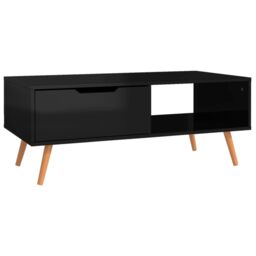 Berkfield Home Coffee Table High Gloss Black 100x49.5x43 cm Engineered Wood - thumbnail 4