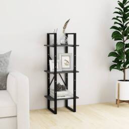 Berkfield Home 3-Tier Book Cabinet Grey 40x30x105 cm Solid Pinewood - Size: 40 x 30 x 105 cm - thumbnail 2