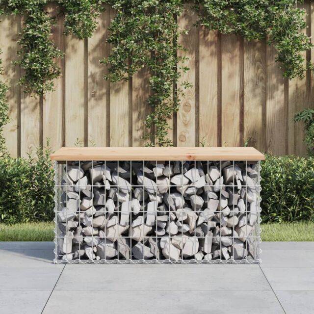 Berkfield Home Garden Bench Gabion Design 83x44x42 cm Solid Wood Pine in Brown - Size: 83 x 44 x 42 cm