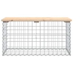 Berkfield Home Garden Bench Gabion Design 83x44x42 cm Solid Wood Pine in Brown - Size: 83 x 44 x 42 cm - thumbnail 3