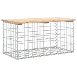 Berkfield Home Garden Bench Gabion Design 83x44x42 cm Solid Wood Pine in Brown - Size: 83 x 44 x 42 cm - thumbnail 2