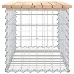 Berkfield Home Garden Bench Gabion Design 83x44x42 cm Solid Wood Pine in Brown - Size: 83 x 44 x 42 cm - thumbnail 4