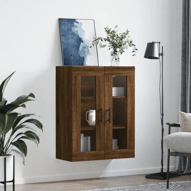 Berkfield Home Wall Mounted Cabinet Brown Oak 69.5x34x90 cm - image 1