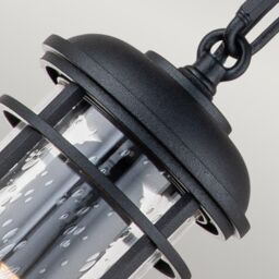 Netlighting Feiss Lighthouse Outdoor Pendant Ceiling Light Textured Black IP44 - thumbnail 2