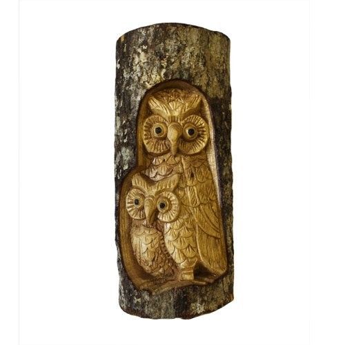 KDMD Owl Family 26x16x6cm in Brown - Size: 26 x 16 x 6 cm