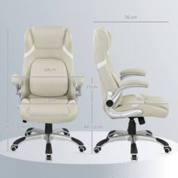 STILVORA Beige Office Chair with Adjustable Height & Armrests - thumbnail 3