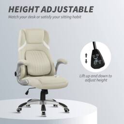 STILVORA Beige Office Chair with Adjustable Height & Armrests - thumbnail 6
