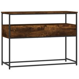 Berkfield Home Console Table Smoked Oak 100x40x75 cm Engineered Wood in Brown - Size: 100 x 40 x 75 cm - thumbnail 2