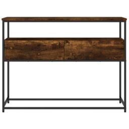 Berkfield Home Console Table Smoked Oak 100x40x75 cm Engineered Wood in Brown - Size: 100 x 40 x 75 cm - thumbnail 6
