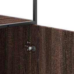 Berkfield Home Highboard Brown Oak 68x35x139 cm Engineered Wood & Metal - Size: 68 x 35 x 139 cm - thumbnail 8