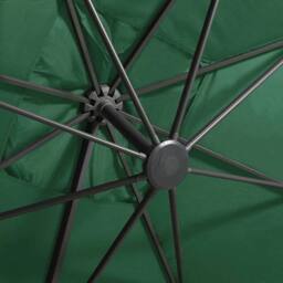 Berkfield Home Cantilever Umbrella with Pole & LED Lights Green 300 cm - thumbnail 9