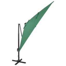 Berkfield Home Cantilever Umbrella with Pole & LED Lights Green 300 cm - thumbnail 1